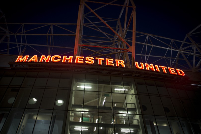 Old Trafford Exterior at Night