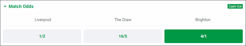 Liverpool v Brighton Betting