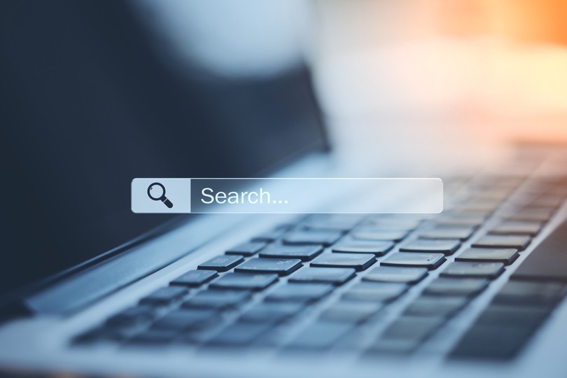 Search Bar and Laptop
