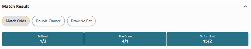 Millwall v Oxford Match Betting