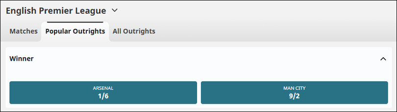 Premier League 2025/26 Outright Betting